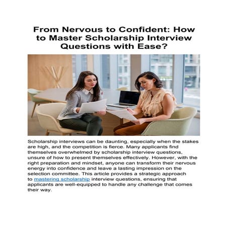 From Nervous to Confident How to Master Scholarship Interview Questions with ...