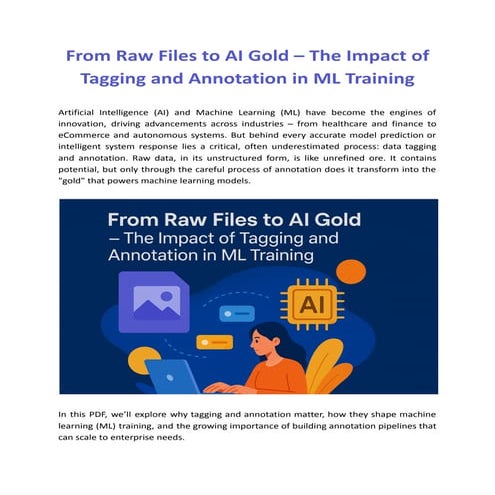 From Raw Files to AI Gold – The Impact of Tagging and Annotation in ML Training