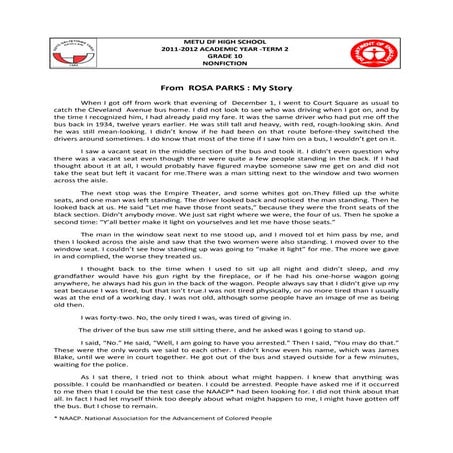 From rosa parks summary