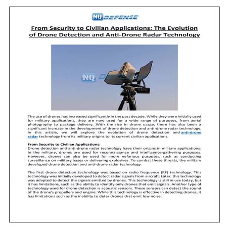 From Security to Civilian Applications: The Evolution of Drone ...
