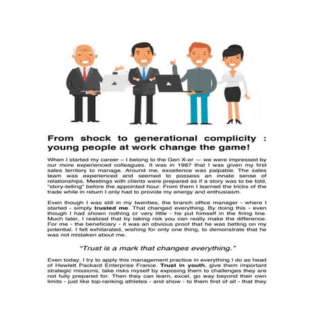 From shock to generational complicity : young people at work change the game !