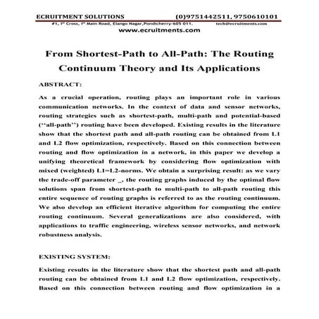 From shortest path to all-path the routing continuum theory and its ...