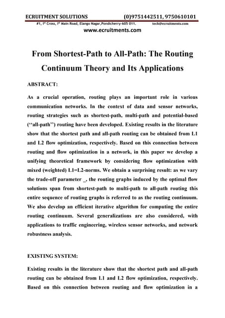 From shortest path to all-path the routing continuum theory and its ...