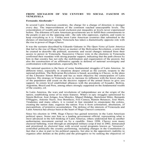 From socialism of xxi century to social fascism in venezuela