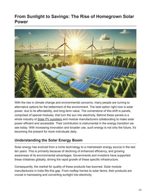 From Sunlight to Savings The Rise of Homegrown Solar Power.pdf