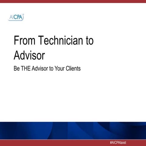 From Technician To Advisor