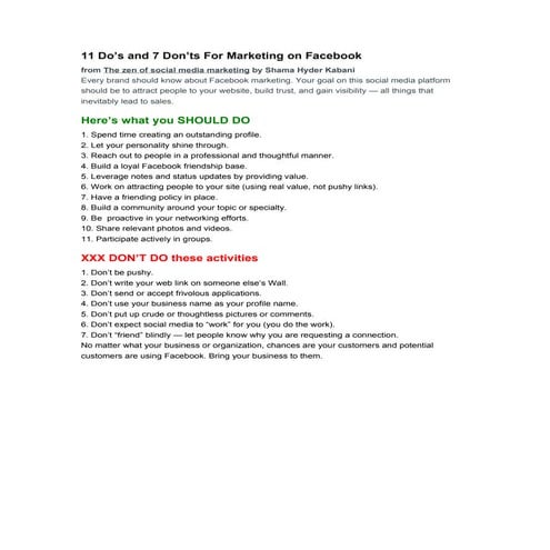 From the zen of social media marketing by shama hyder kabani