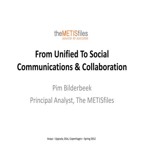From unified to social communications & collaboration