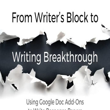 From writer’s block to writing breakthrough: using Google Doc Add-Ons to Write Response Papers