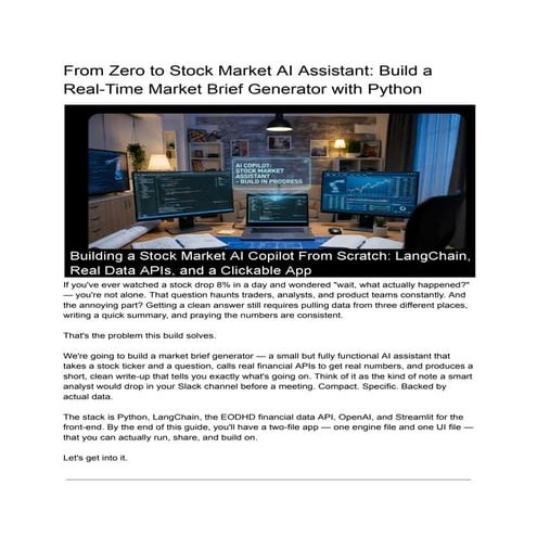 From Zero to Stock Market AI Assistant_ Build a Real-Time Market Brief ...