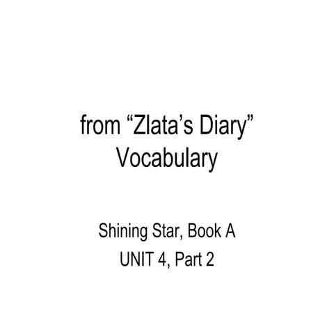 From zlata's diary vocabulary | PPT