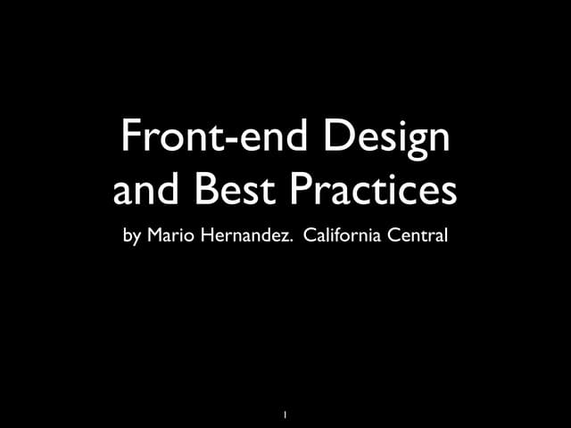Front end-design and best practices