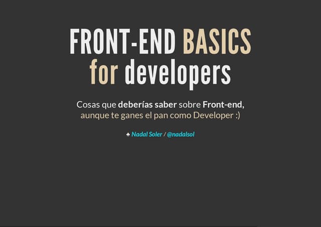 Front-end Basics for Developers