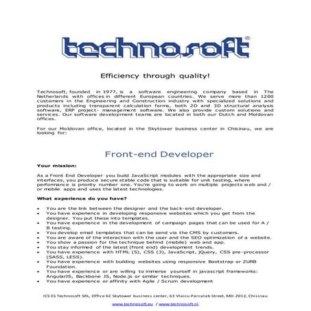 Front end developer