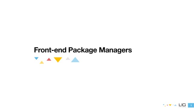Front-end package managers