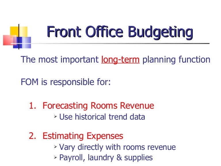 Front office-management-and budgeting ppt Front office-management-and budgeting ppt