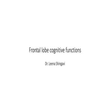 Frontal lobe cognitive functions