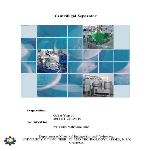 Front centrifugal sep