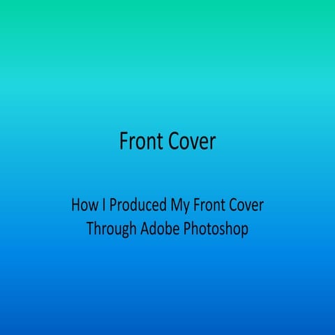 Front Cover Photoshop Printscreens