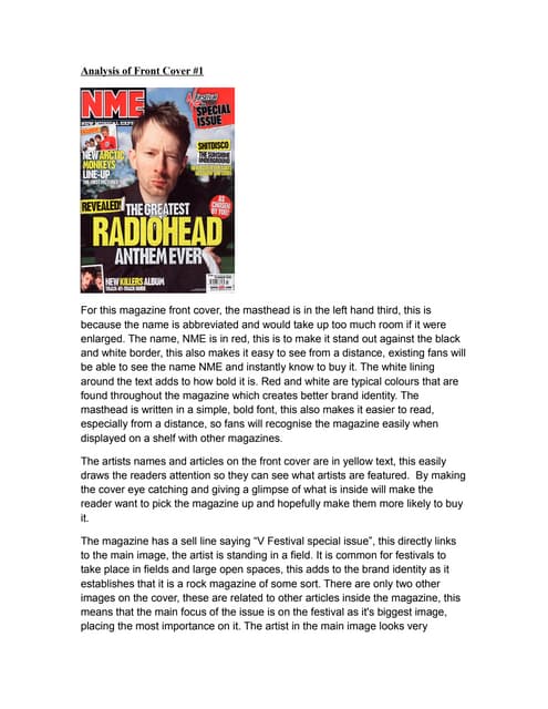 Front cover analysis