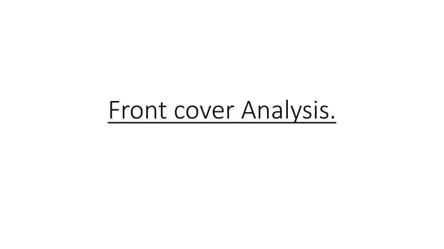 Front cover analysis.