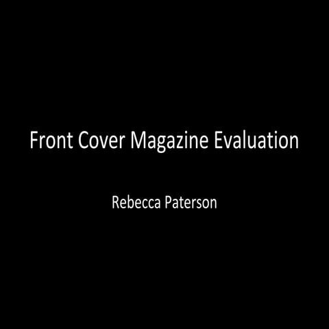 Front cover evaluation