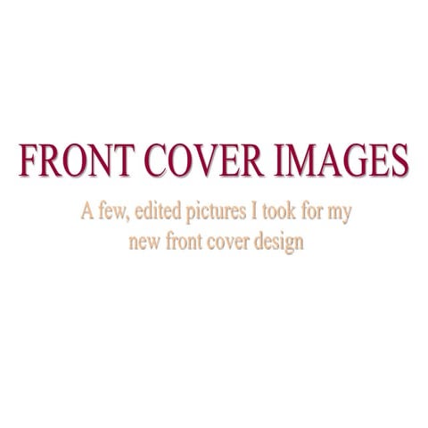 Front Cover Photo Shoot