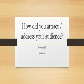 Front cover question 5