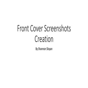 Front Cover Screenshots Creation