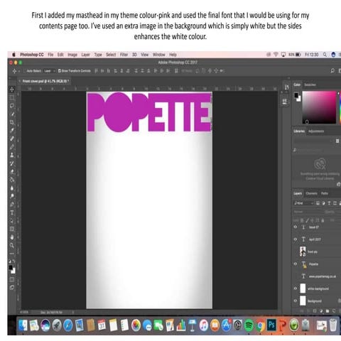 Front cover step by step