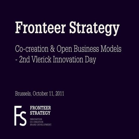 Fronteer Strategy - Vlerick Co-creation & Open Business Models