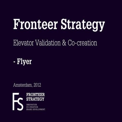 Fronteer Strategy Elevator Flyer 2012