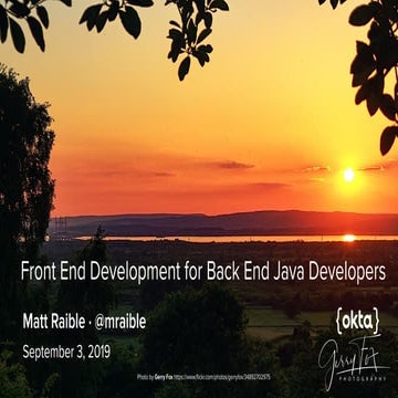 Front End Development for Back End Java Developers - South West Java ...