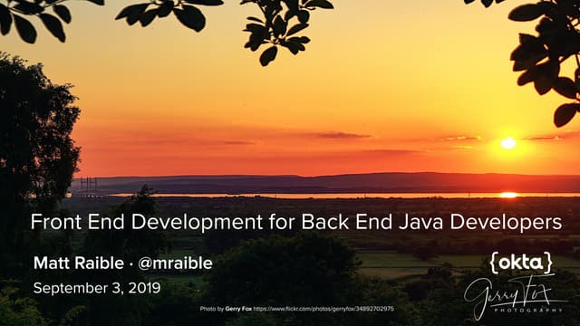 Front End Development for Back End Java Developers - South West Java 2019