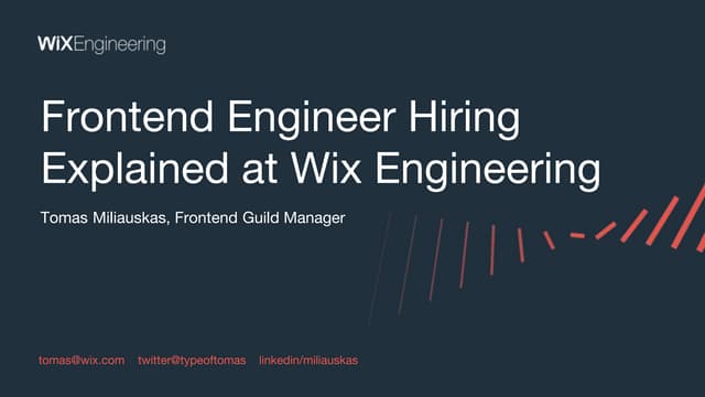 Frontend Engineer Hiring Explained at Wix Engineering