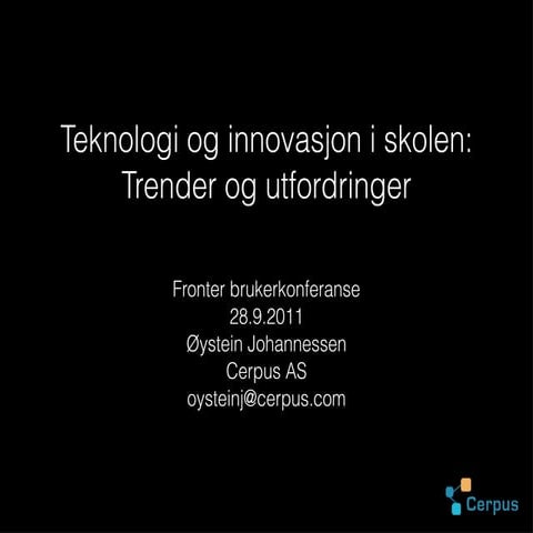 Fronter brukerkonferanse 28092011