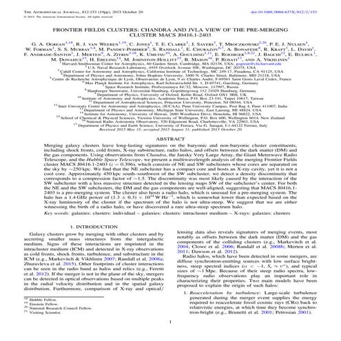 Frontier fields clusters_chandra_and_jvla_view_of_the_pre_m_erging_cluster_ma...