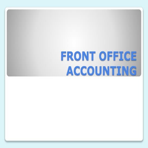 Front office accounting