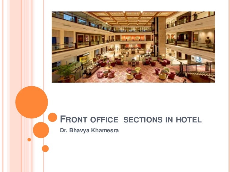 Hotel Front office department sections