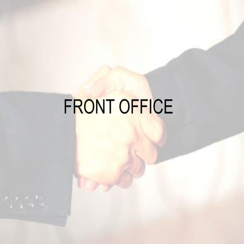 Front Office Roles - organizational chart