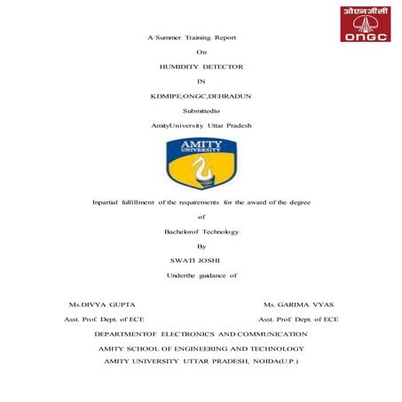 project report on humidity detector