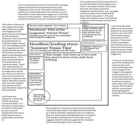 Preliminary Task- School magazine front cover design