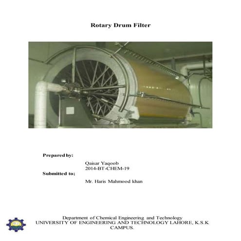 Front rotary drum filter