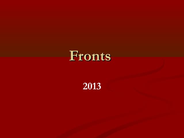 Fronts and Air Masses