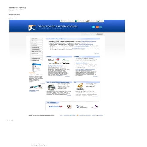 Frontware website new header home page