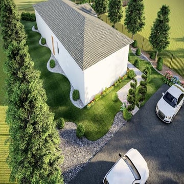 Front yard landscape design in florida isometrci view