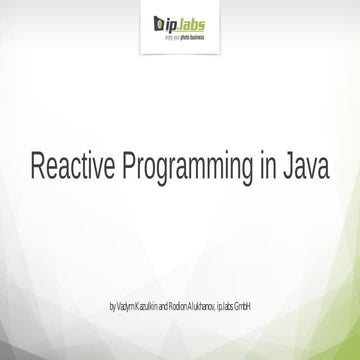 "Reactive Programming in Java" at Froscon 2017 by Vadym Kazulkin/Rodion ...