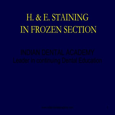 Frozen section /orthodontic courses by Indian dental academy 