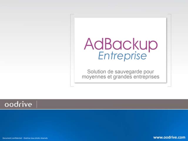 Solution OODRIVE ADBACKUP Satellite