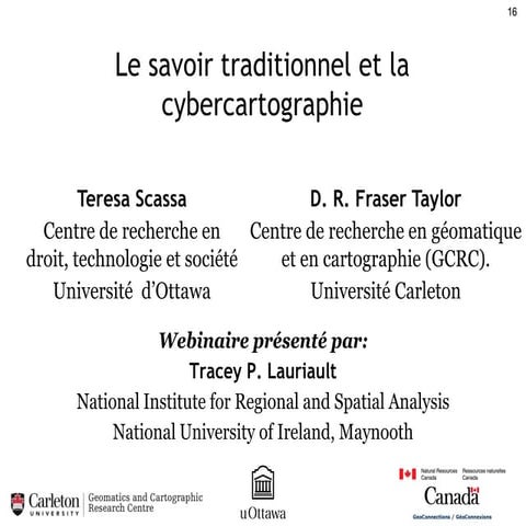 Le savoir traditionnel et la cybercartographie